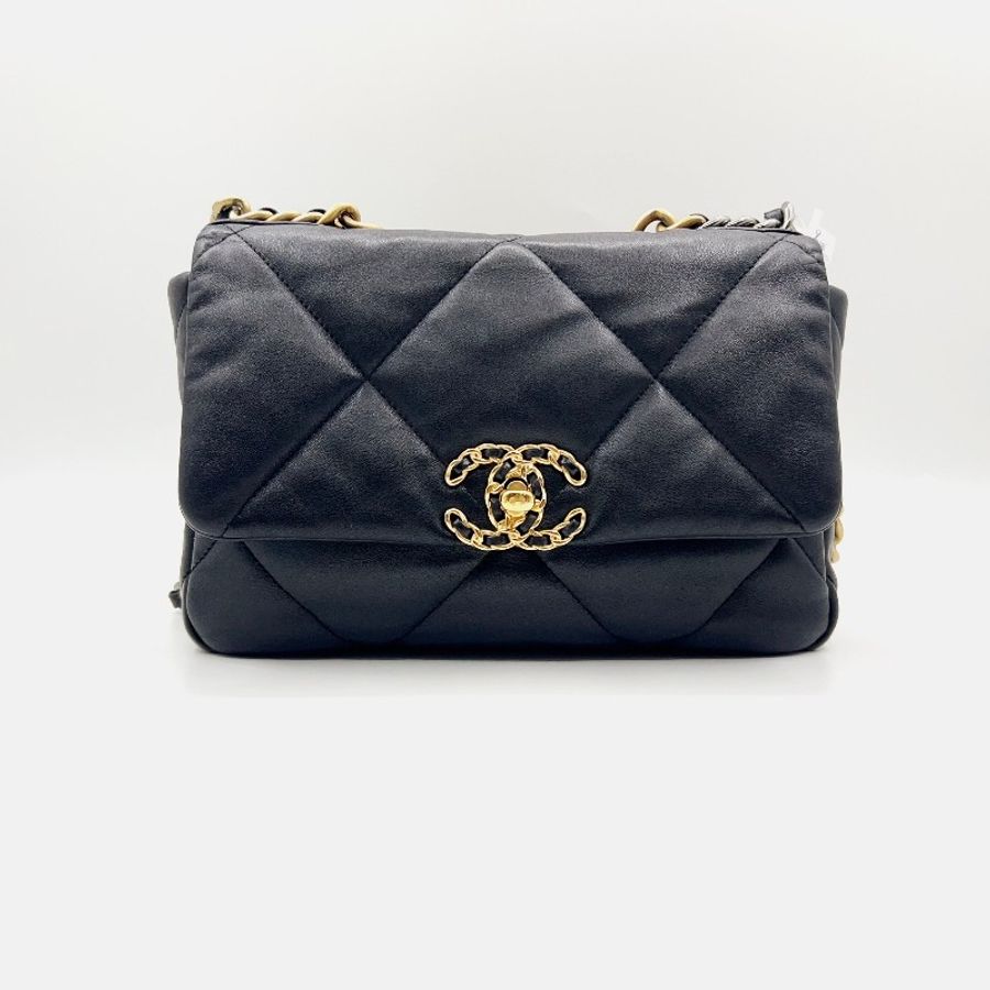 Chanel/香奈兒黑金19bag 小號 晶片款 尺寸:26*18cm-0