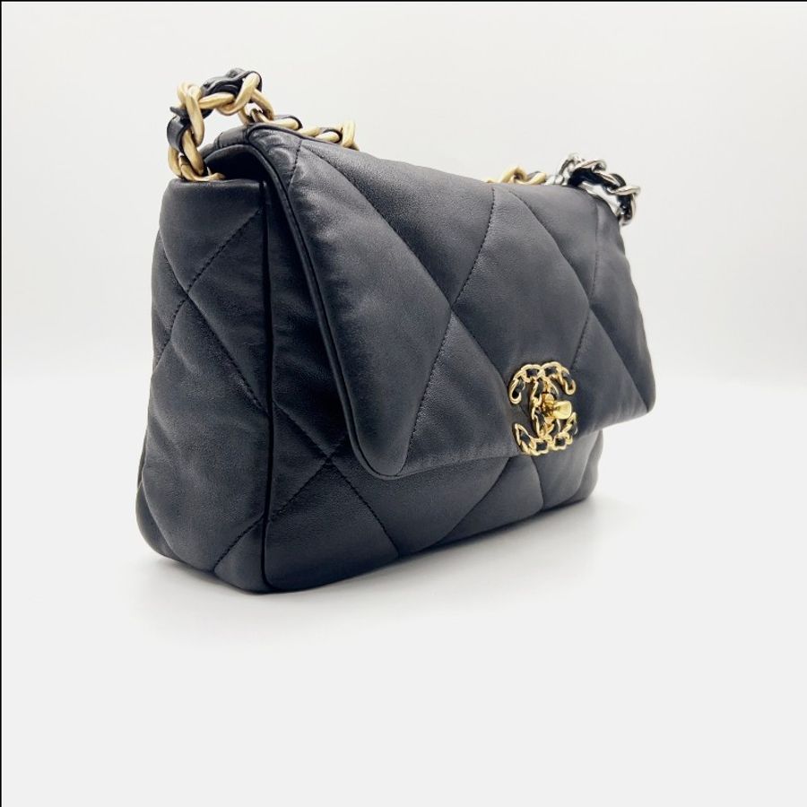 Chanel/香奈兒黑金19bag 小號 晶片款 尺寸:26*18cm-2