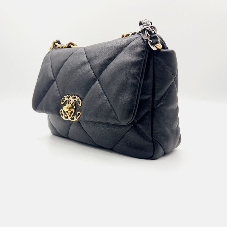 Chanel/香奈兒黑金19bag 小號 晶片款 尺寸:26*18cm-4