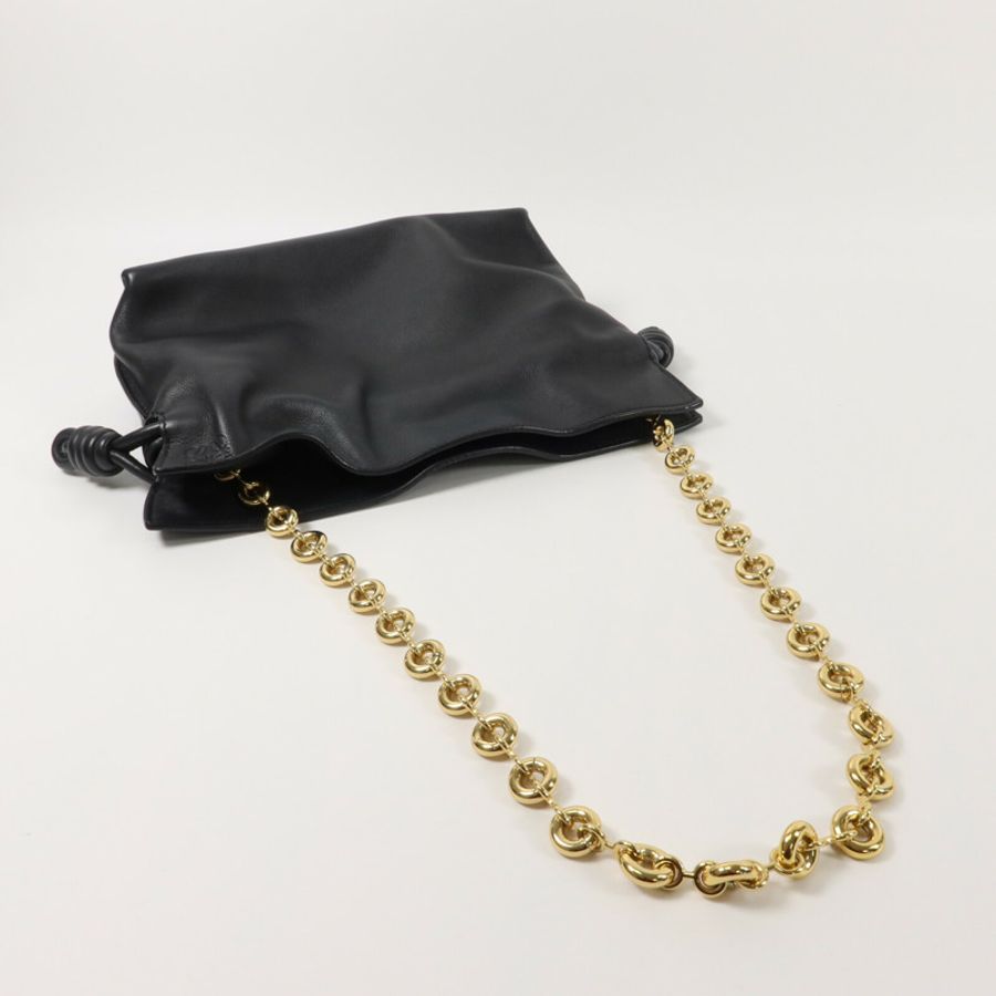 LOEWE 羊皮皮革Mini Flamenco Clutch With Chain鏈帶肩背袋-8