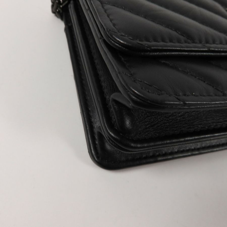 CHANEL 羊皮皮革2.55 Mini WOC鏈帶肩背袋-10