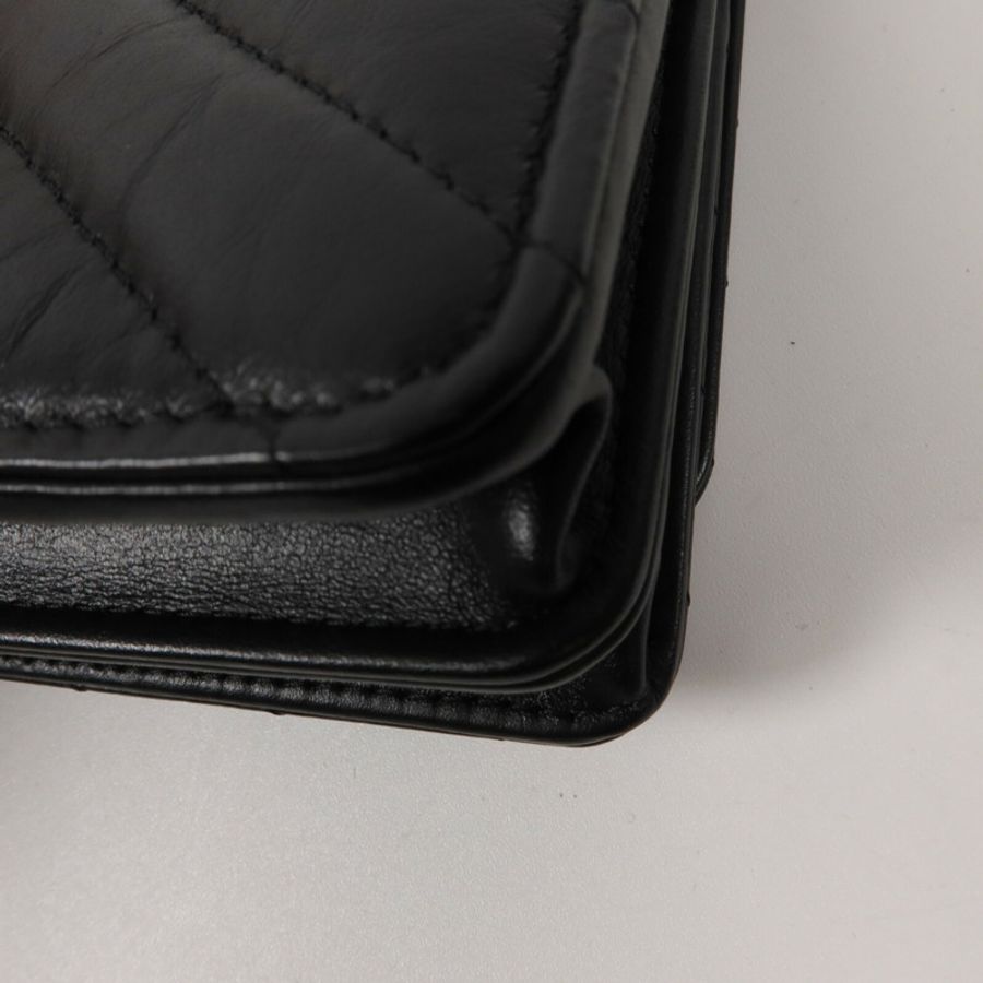 CHANEL 羊皮皮革2.55 Mini WOC鏈帶肩背袋-13