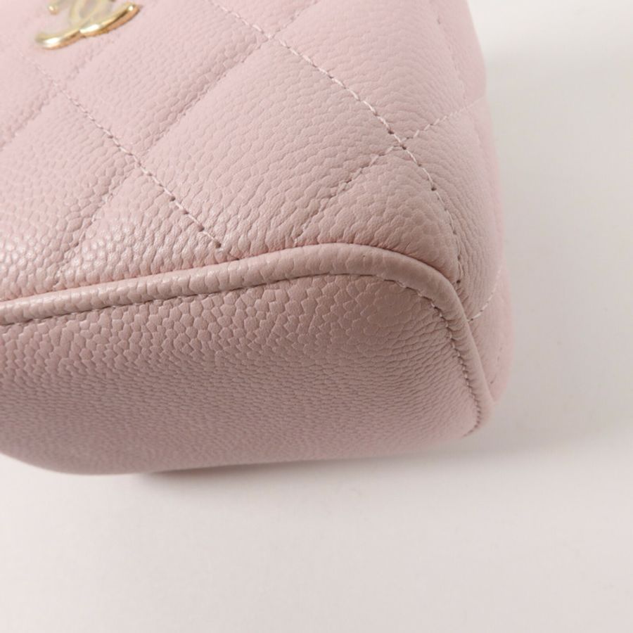 CHANEL Grained Calfskin Mini Vanity Shoulder鏈帶肩背袋-12