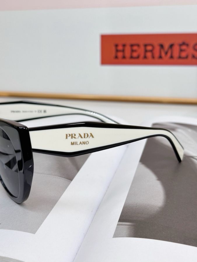 PRADA 普拉達 黑色方圓形墨鏡-5