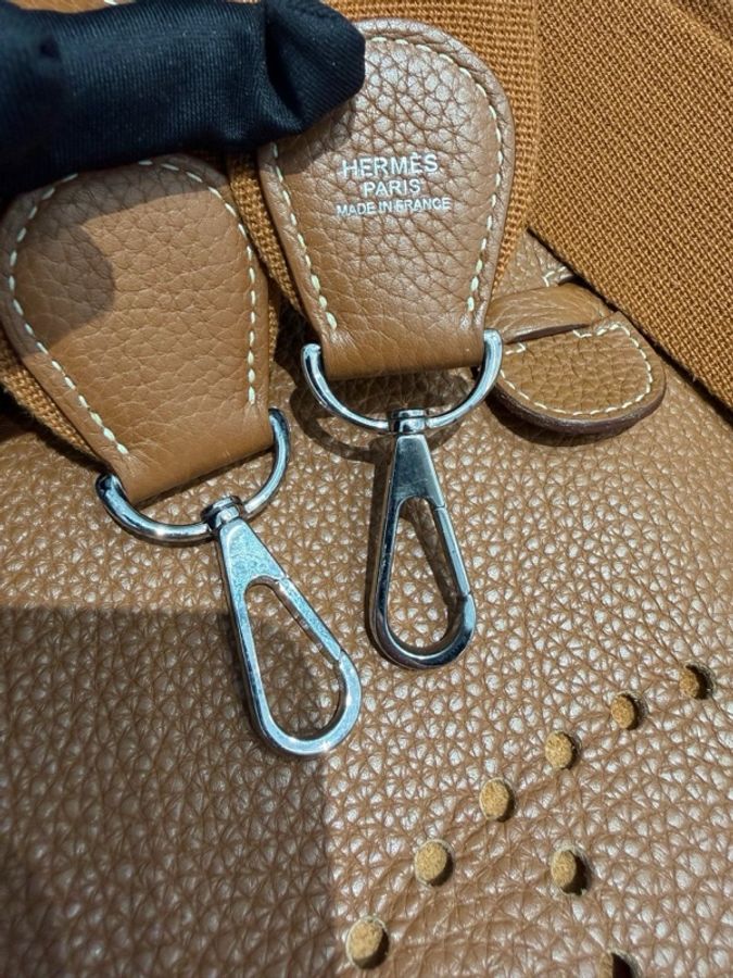 hermes 愛馬仕evelyne伊芙琳29金棕銀扣 框R刻-14