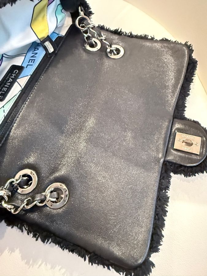 CHANEL✨毛巾布經典CF鏈條包翻蓋包單蓋包-6