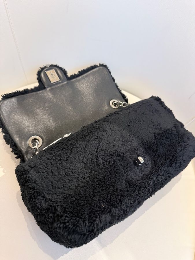 CHANEL✨毛巾布經典CF鏈條包翻蓋包單蓋包-26