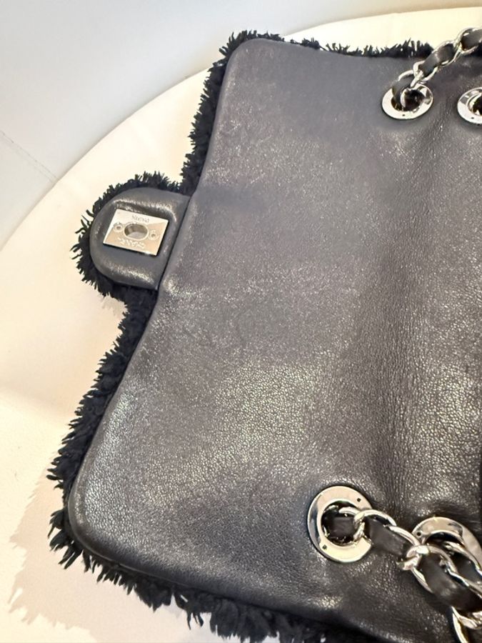 CHANEL✨毛巾布經典CF鏈條包翻蓋包單蓋包-28