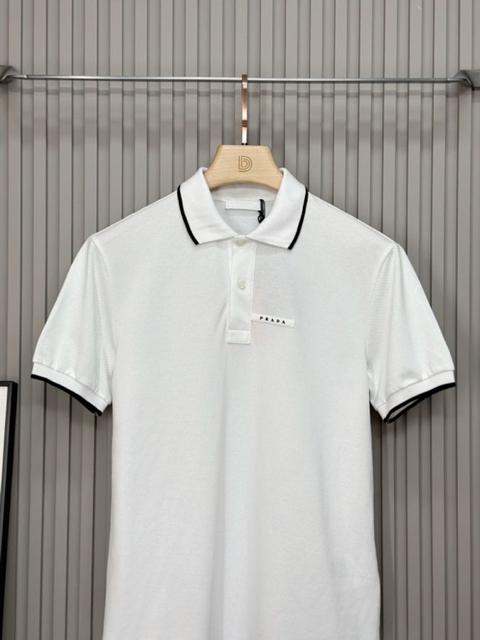 PRADA 普拉達 白色休閒polo衫 短袖-2