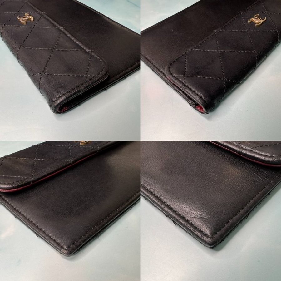 CHANEL Vintage老香黑金雙C鏈帶包-9