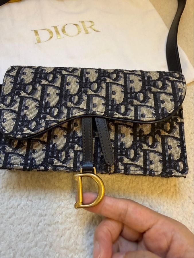 Dior 迪奧 Saddle 刺繡馬鞍包,經典老花 Oblique 印花,附腰帶,可單肩/斜挎/胸包,女款-30
