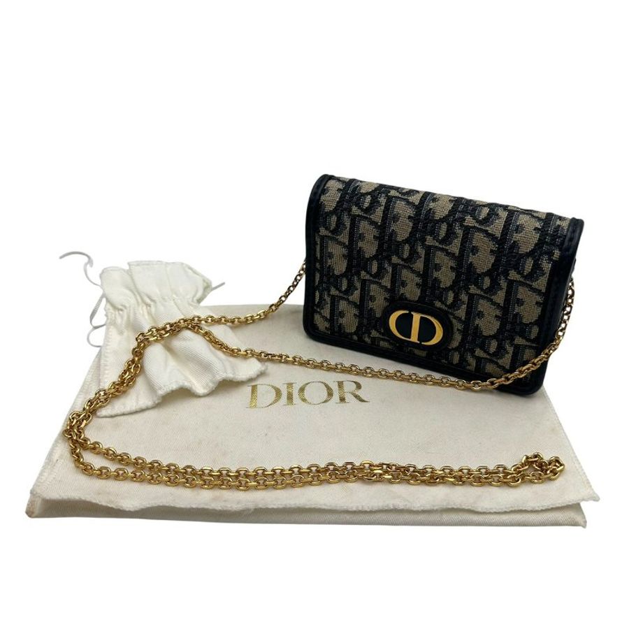 【美收精品】DIOR 30 Montaigne Nano 緹花帆布小袋C-669【隔月月中將轉賣至日本 上架期限30天】-0