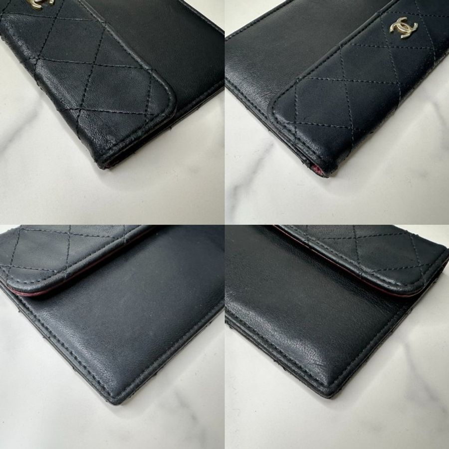 CHANEL Vintage老香羊皮雙C鏈帶包-9
