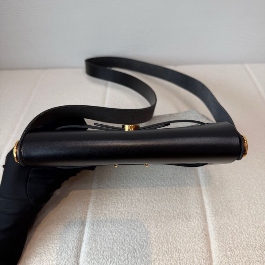 Hermes愛馬仕 herbag mini迷你 黑白熊貓色斜背包 金扣-6