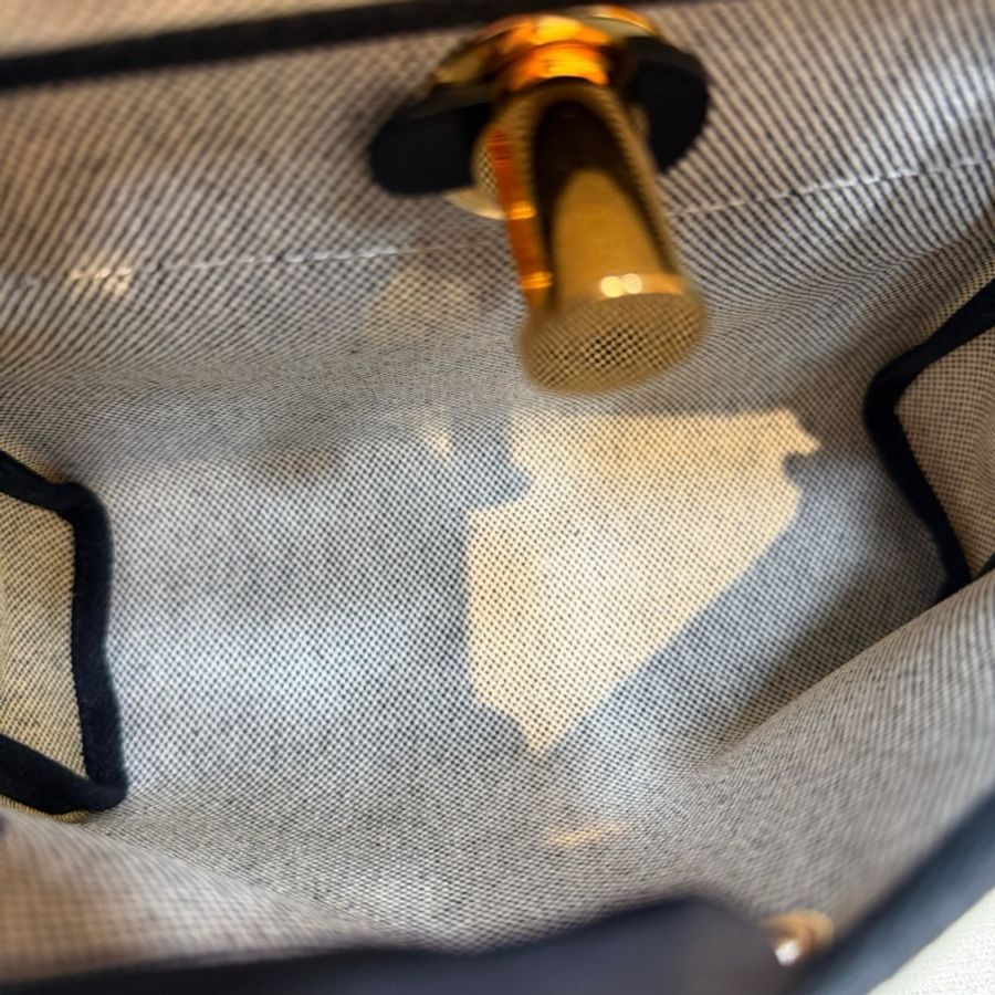 Hermes愛馬仕 herbag mini迷你 黑白熊貓色斜背包 金扣-8