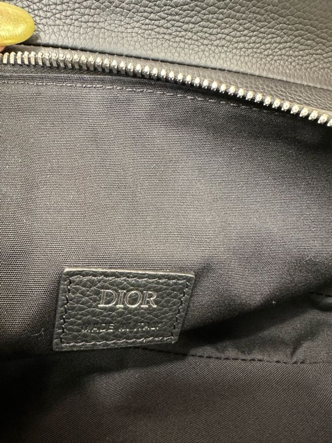 Dior 黑牛皮銀釦Saddle下蓋馬鞍胸口包-8