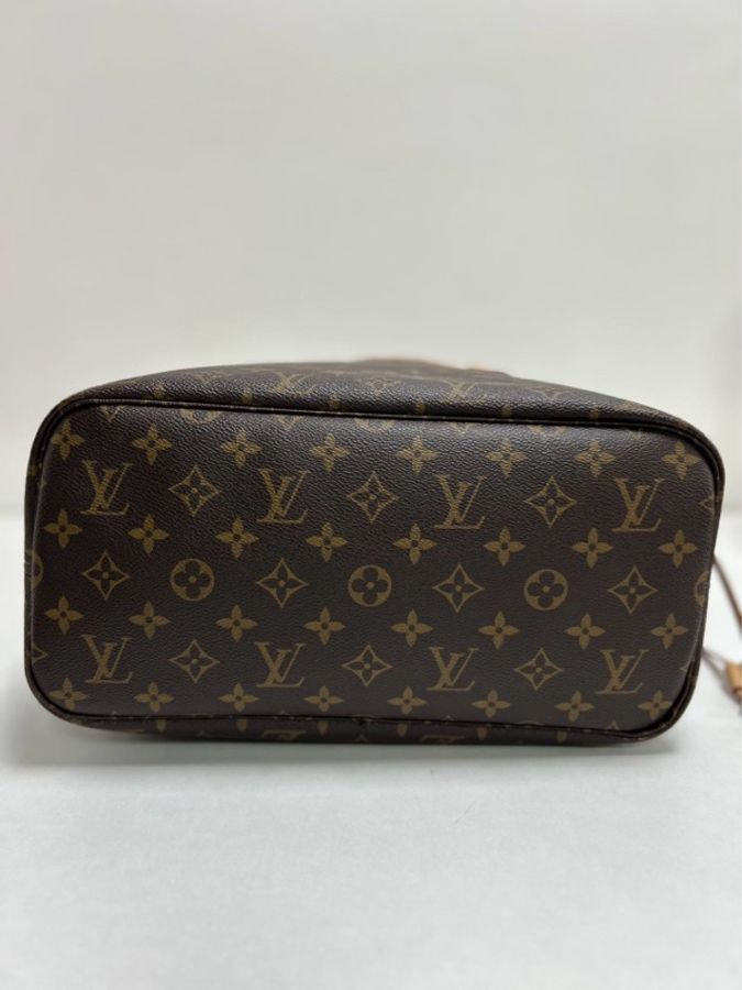 路易威登/Louis Vuitton Neverfull 純晶片款 MM 老花配色 塗層帆布牛皮飾邊 托特包/購物袋 單肩手提包 中號 玫紅內裡 公價15100 現貨好價-11