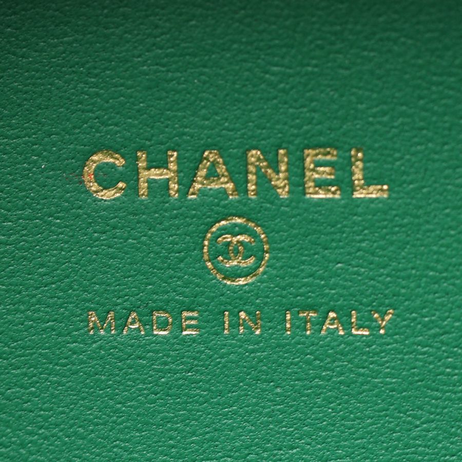 綠色 羊皮 Mini Vanity 兩用包 金釦【CHANEL 香奈兒】-4
