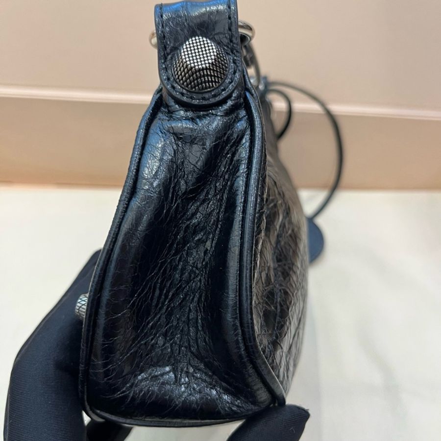 巴黎世家/Balenciaga 黑色機車包 xs號 斜背包 長25.9cm-3