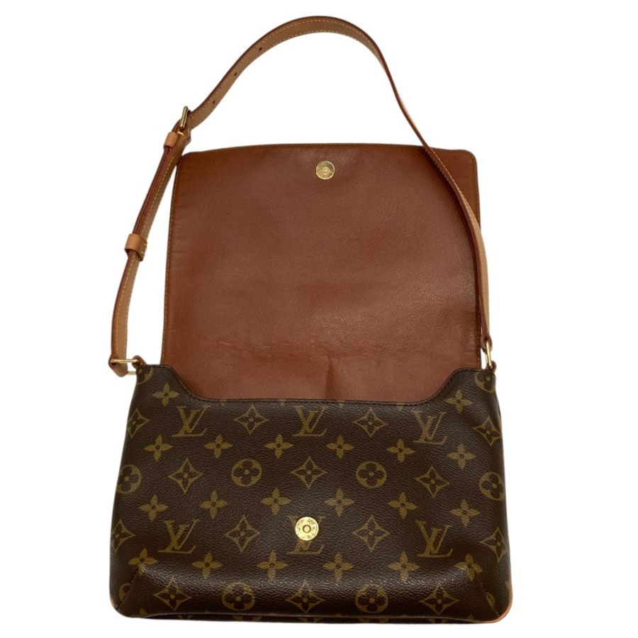 LOUIS VUITTON 路易威登 側背包 老花棕色 M51257 金釦-9