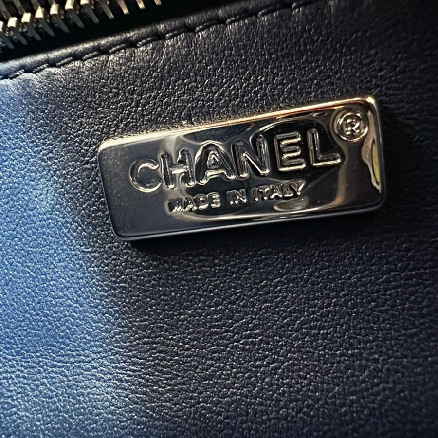 Chanel香奈兒 藍色亮片cf大mini 單肩包斜挎包 芯片款-9