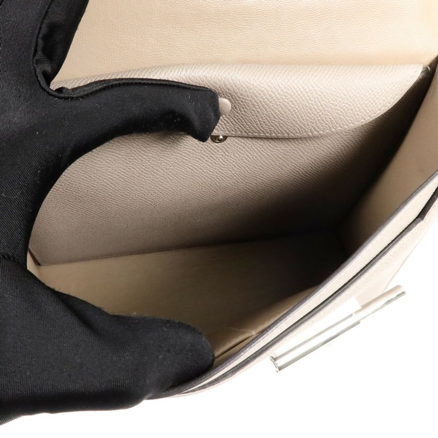 HERMES Epsom皮革Verrou 23肩背袋Gris Asphalte-4