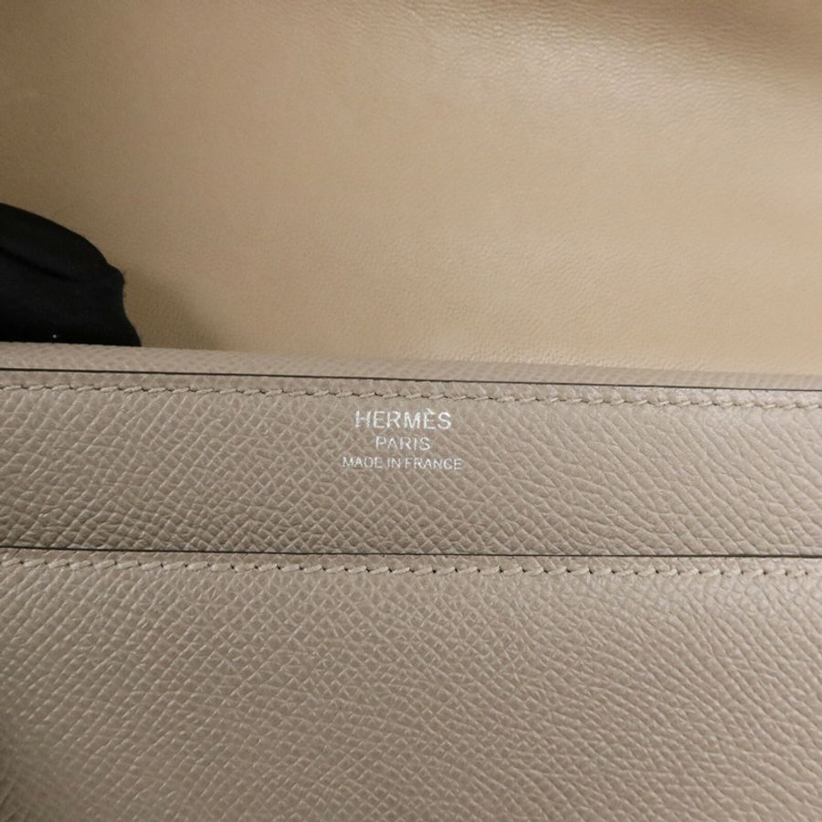 HERMES Epsom皮革Verrou 23肩背袋Gris Asphalte-5