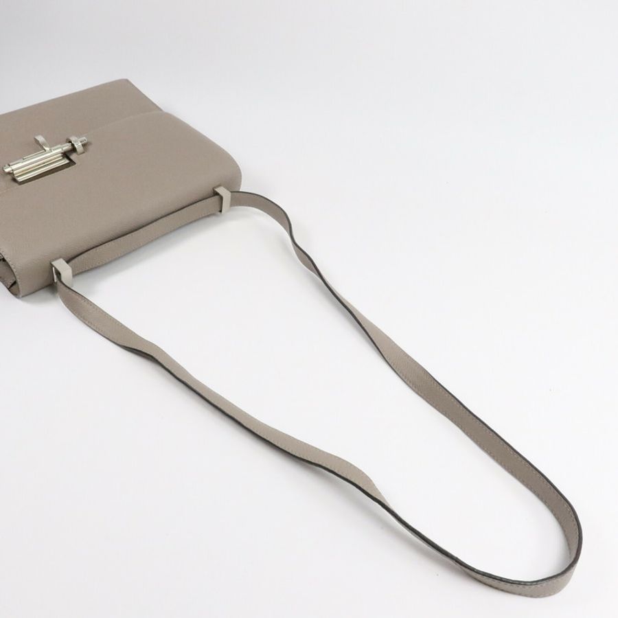 HERMES Epsom皮革Verrou 23肩背袋Gris Asphalte-8