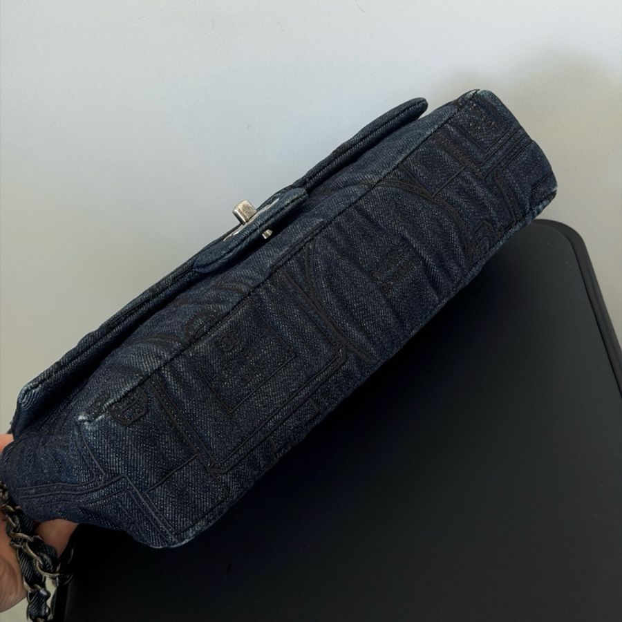Chanel 香奈兒 極品 浮雕 香水瓶 牛仔 cf單肩包斜背包-3