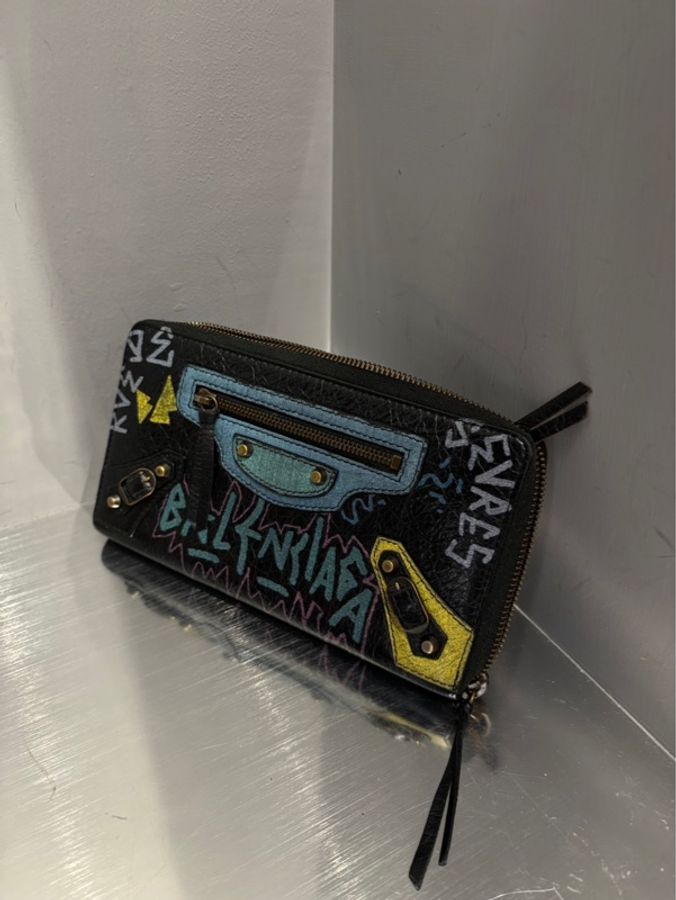 Balenciaga 巴黎世家 塗鴉機車長夾 |Classic Trend CT精品|台北東區實體-0