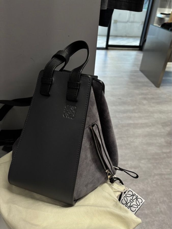 Loewe Hammock 黑灰拼色 吊床包 小號 |Classic Trend CT精品|台北東區實體-0