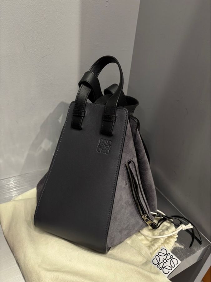 Loewe Hammock 黑灰拼色 吊床包 小號 |Classic Trend CT精品|台北東區實體-1