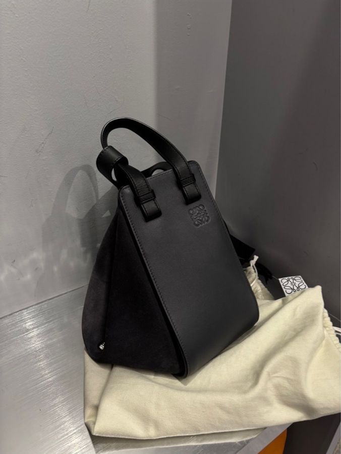 Loewe Hammock 黑灰拼色 吊床包 小號 |Classic Trend CT精品|台北東區實體-4