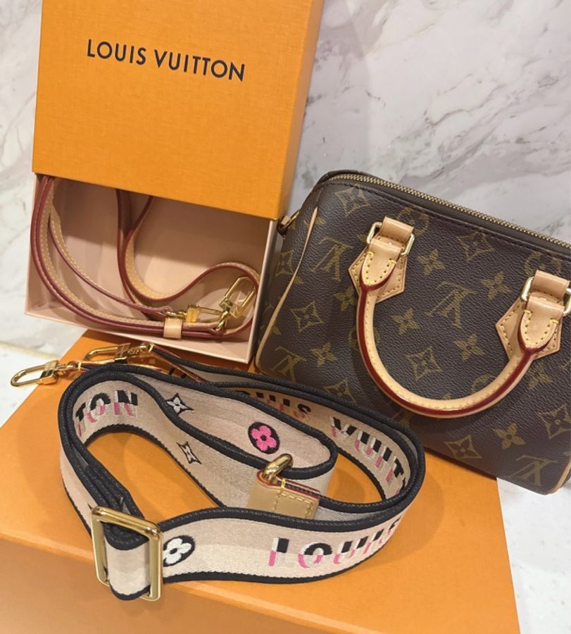 💗Lv 經典老花 Speedy 20 M46222 💗 有兩條背帶💗芯片款-0