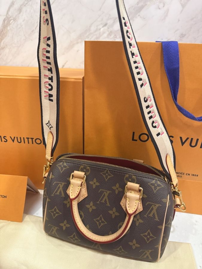💗Lv 經典老花 Speedy 20 M46222 💗 有兩條背帶💗芯片款-1