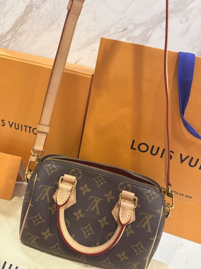 💗Lv 經典老花 Speedy 20 M46222 💗 有兩條背帶💗芯片款-2