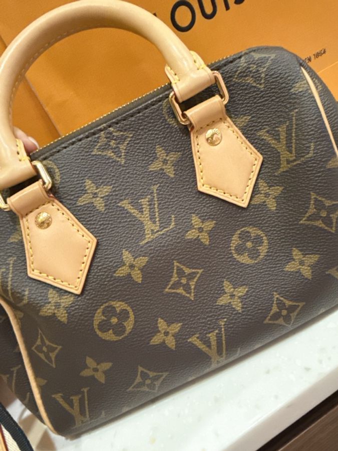 💗Lv 經典老花 Speedy 20 M46222 💗 有兩條背帶💗芯片款-5