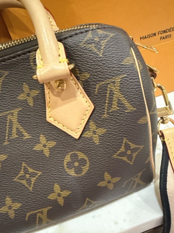 💗Lv 經典老花 Speedy 20 M46222 💗 有兩條背帶💗芯片款-9