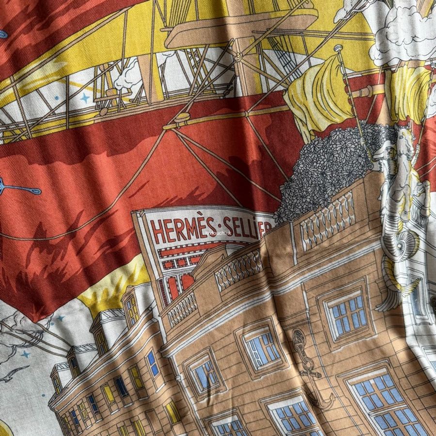 📤 全新 現貨 🧡 Hermes Scarf Shawl 140 絲巾 方巾 圍巾 cashmere🧣 Flagship 福寶郵輪-3