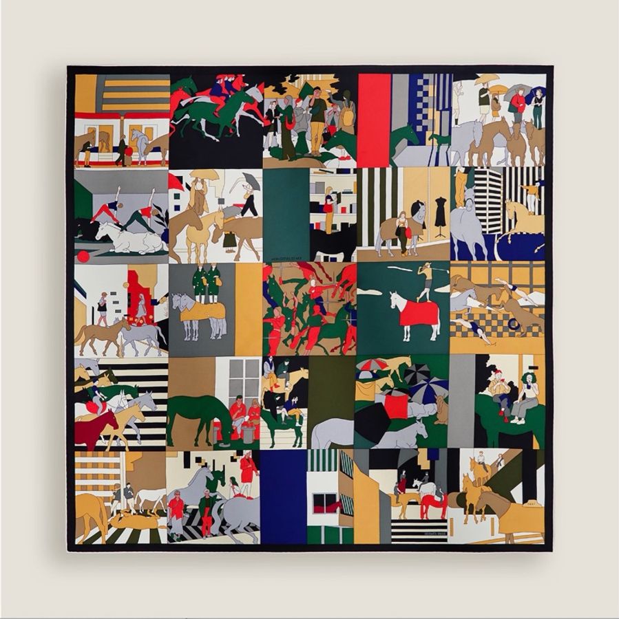 📤 全新 現貨 🧡 Hermes Scarf 90 絲巾 方巾 圍巾🧣Mon Cheval et Moi 我與我的馬-0