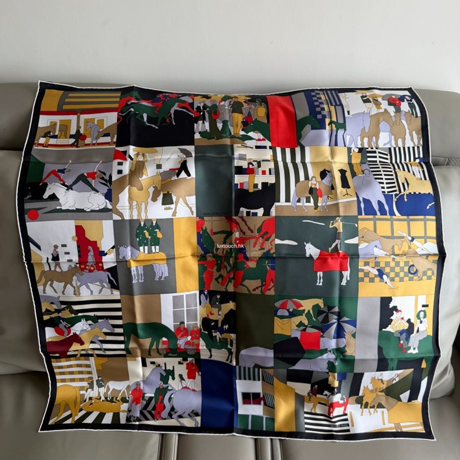 📤 全新 現貨 🧡 Hermes Scarf 90 絲巾 方巾 圍巾🧣Mon Cheval et Moi 我與我的馬-3