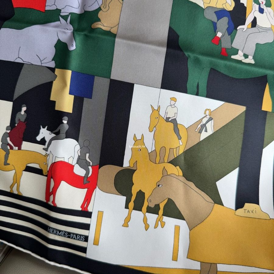 📤 全新 現貨 🧡 Hermes Scarf 90 絲巾 方巾 圍巾🧣Mon Cheval et Moi 我與我的馬-5