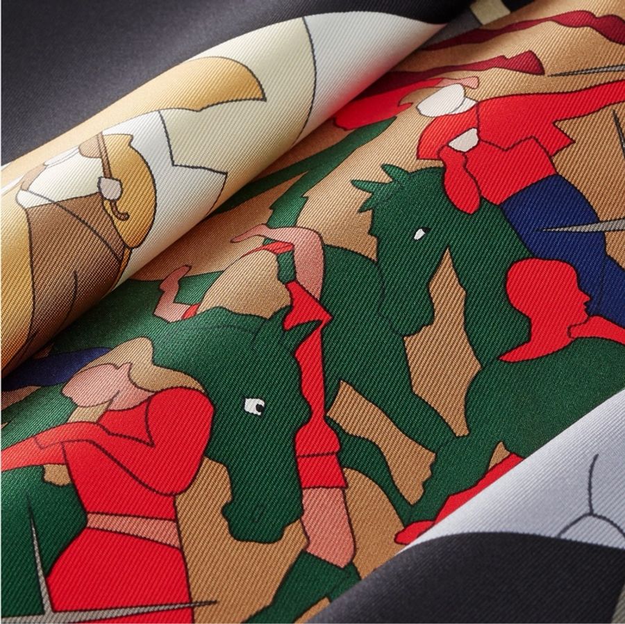 📤 全新 現貨 🧡 Hermes Scarf 90 絲巾 方巾 圍巾🧣Mon Cheval et Moi 我與我的馬-8