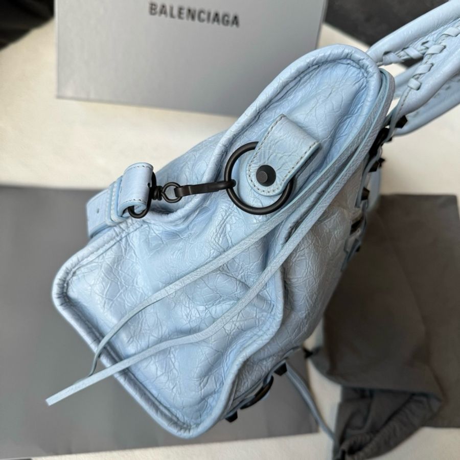 Balenciaga 巴黎世家 淺藍色中號 機車包手提包斜挎包-3