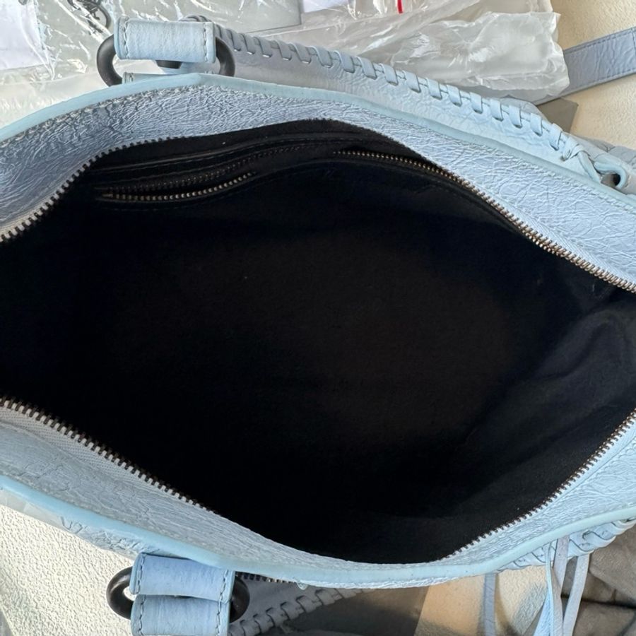 Balenciaga 巴黎世家 淺藍色中號 機車包手提包斜挎包-8