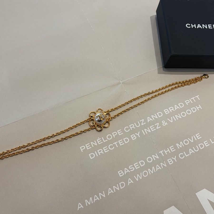 CHANEL 太陽花珍珠頸鏈-4