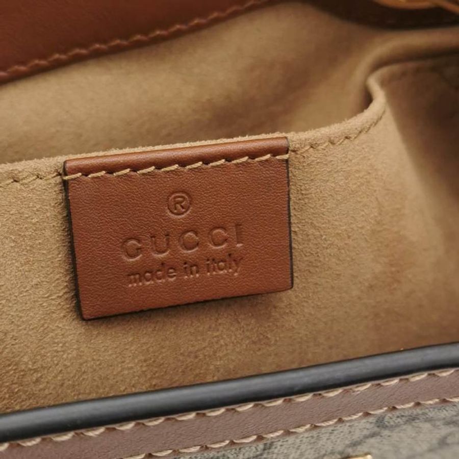 Gucci Padlock中型牛皮GG老花鎖扣單肩包-7
