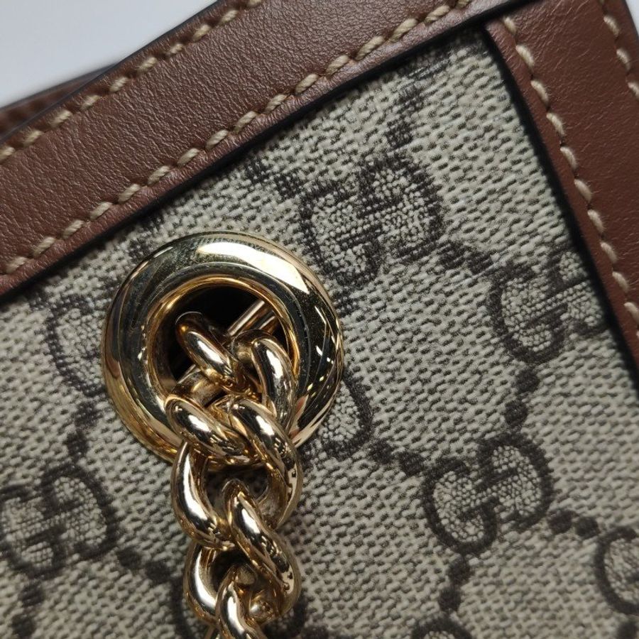 Gucci Padlock中型牛皮GG老花鎖扣單肩包-13