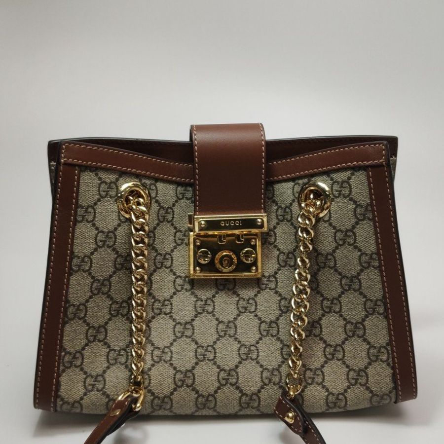 Gucci Padlock中型牛皮GG老花鎖扣單肩包-20