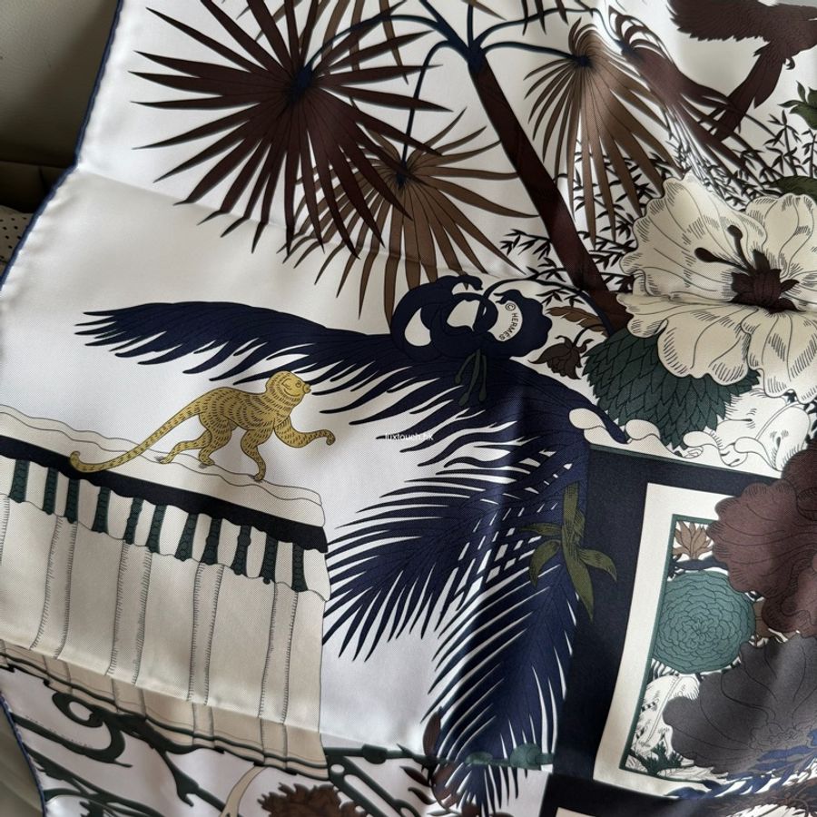 📤 全新 現貨 🧡 Hermes Scarf 90 絲巾 方巾 圍巾🧣La Nature en Voyage自然之旅-4